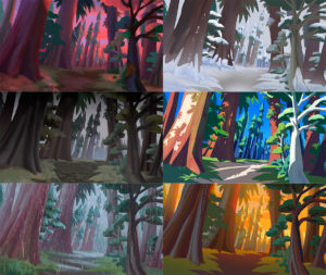 déclinaison de couleurs sur un paysage