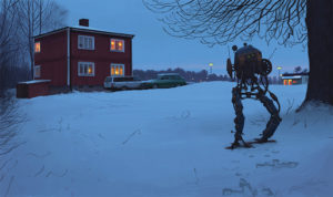 illustration robot mignon simon stalenhag