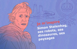 portrait stalenhag illustrateur robot dinosaure paysage