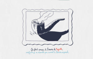 hommage pipe magritte style de dessin