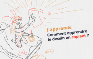 une petite fille est fière de terminer d'un dessin contenu dans son livre préféré