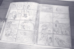Double page d'une bande dessinée dragon ball dessinées quand j'étais au lycée