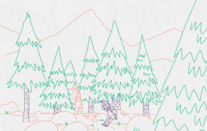 illustration paysage montagne