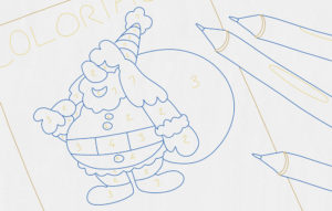 Dessin pour enfant représentant un coloriage de pere noel
