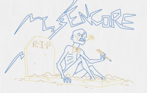 illustrateur mort vivant revenu d'entre les tombes. dessin horreur