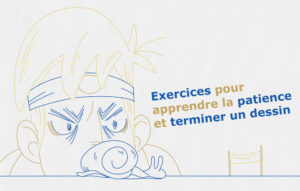 Illustration d'un dessinateur observant un escargot.