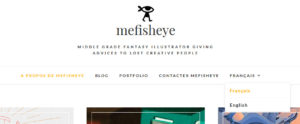 menu déroulant pour changer de langue sur mefisheye.com