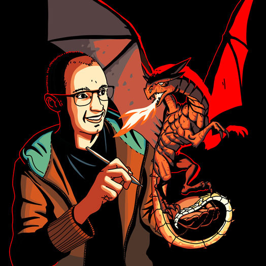 mefisheye-portrait-dragon self portrait mefisheye with a dragon