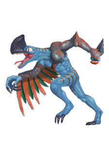Character design From Argox game project - raptor warrior