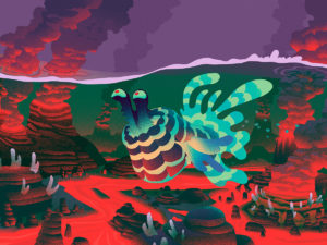 character design from Neon animal board game project - fish