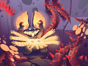 character design from Neon animal board game project - monkey